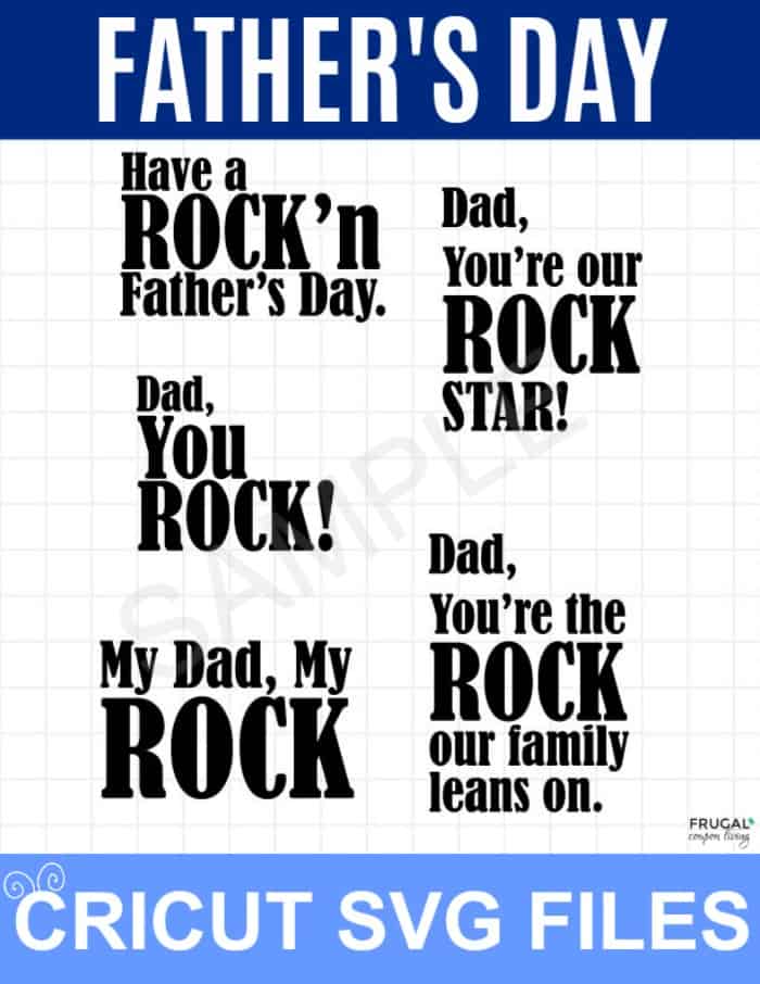 Father's Day SVG File for Rock Picture Frame Gift