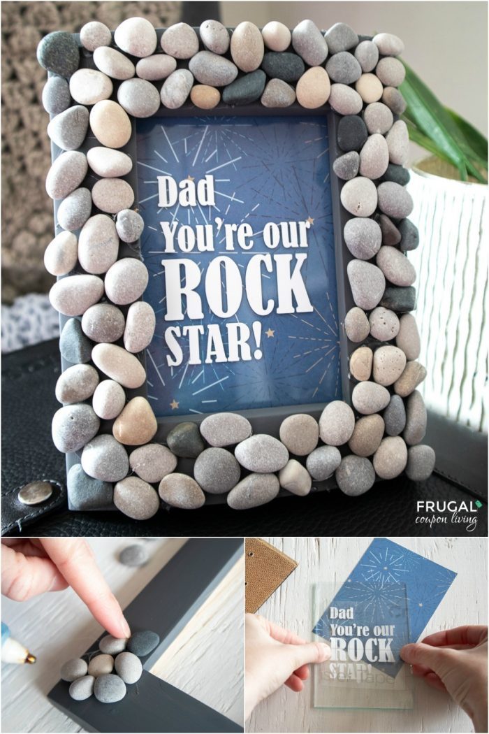 Rock Star Father's Day Photo Frame Gift Idea with Cricut SVG File for Dad