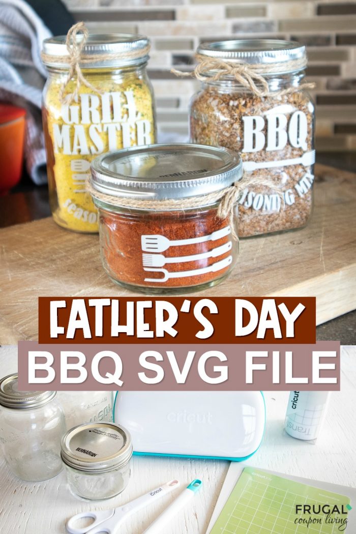 BBQ Seasoning Father's Day SVG File for Cricut Design Space - Mason Jar Gift and Cricut Tutorial