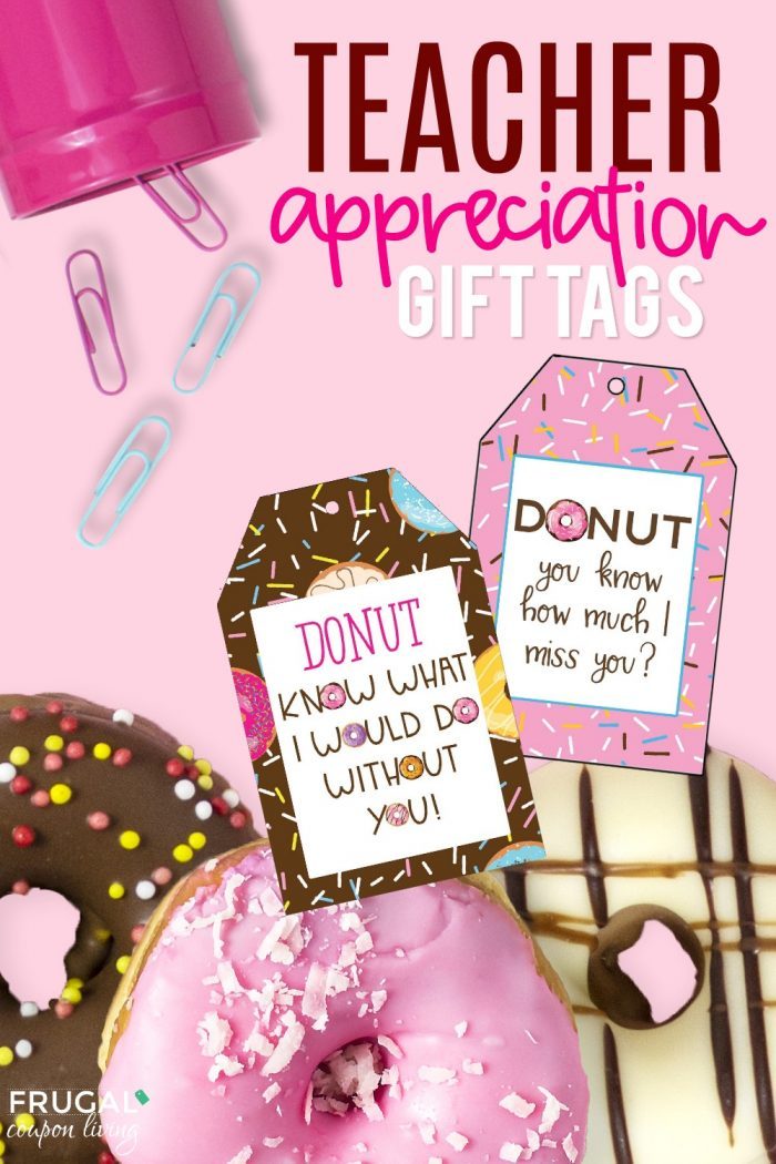 Donut Teacher Appreciation Gift Tags and End of the Year Gift Ideas