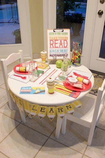 First Day of School Breakfast Table