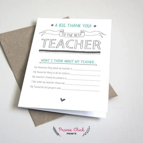 fill in the blank teacher thank you note