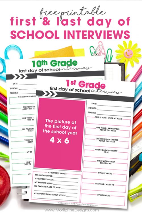 First Day of School Interview Printable