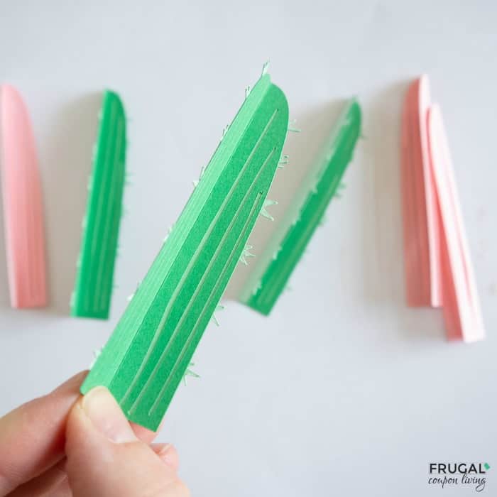 folding a diy paper cactus to 3-d design