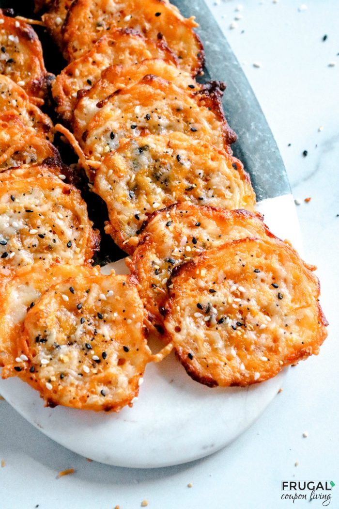 Homemade Keto Chips Recipe - Cheese crisps on a plate