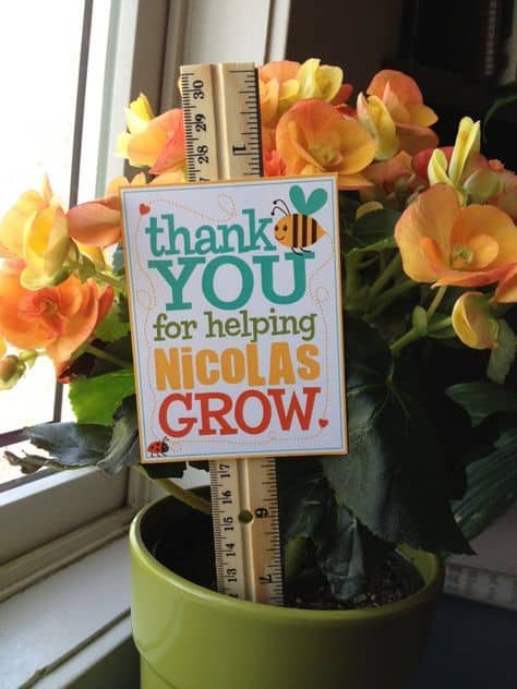 Personalized thank you for helping me grow teacher appreciation