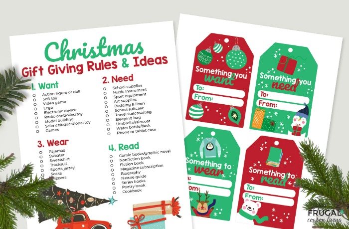 Need Want Wear Read Christmas Gift Tags