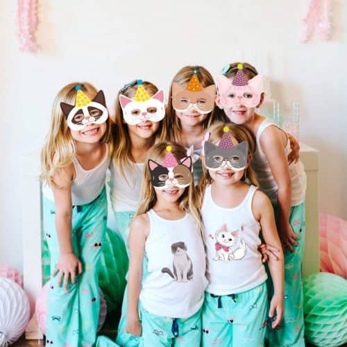 Cat Birthday Ideas - Cat Mask with Party Hat
