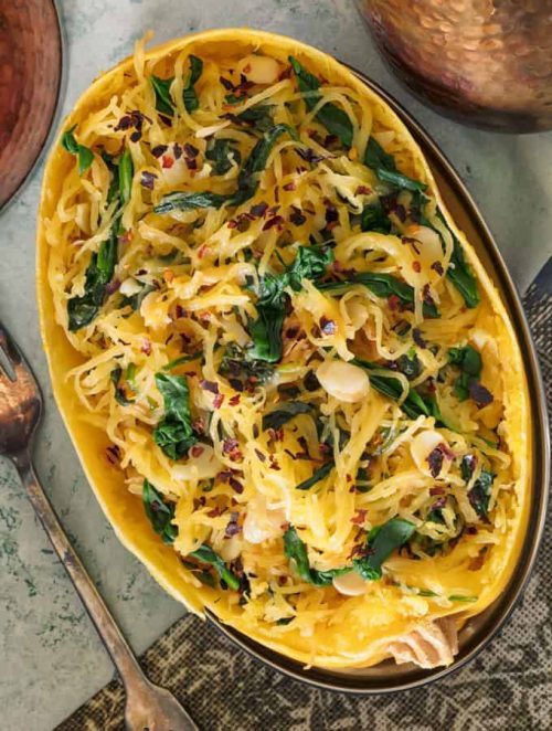 Garlic Parmesan Spaghetti Squash Fall Dinner Ideas