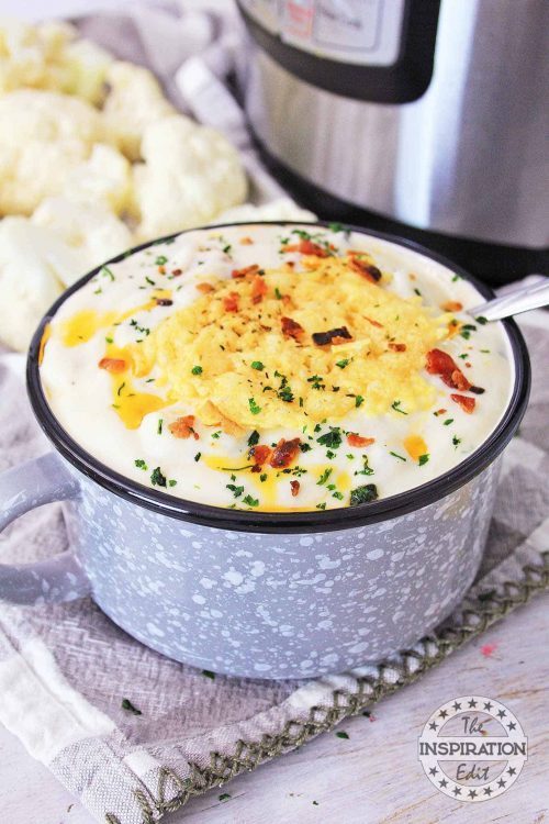 Instant Pot Cauliflower Soup Healthy Dinner Recipe