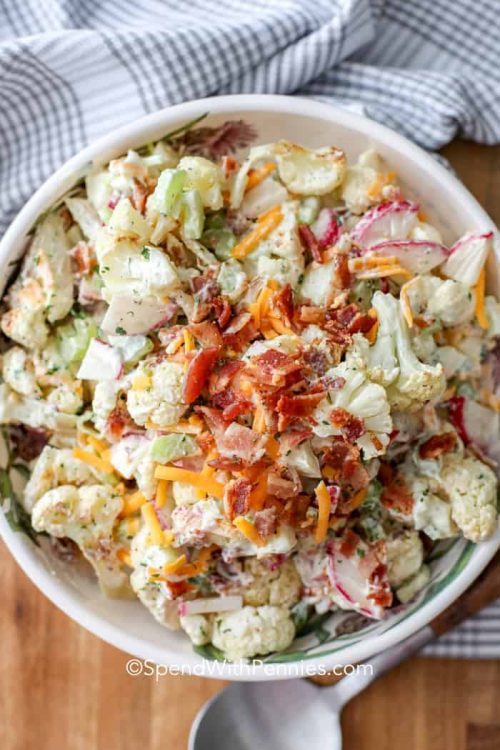 Loaded Cauliflower Salad Healthy Recipe