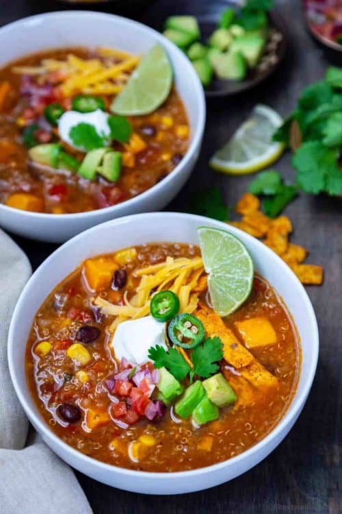 Healthy Quinoa Enchilada Soup For Fall