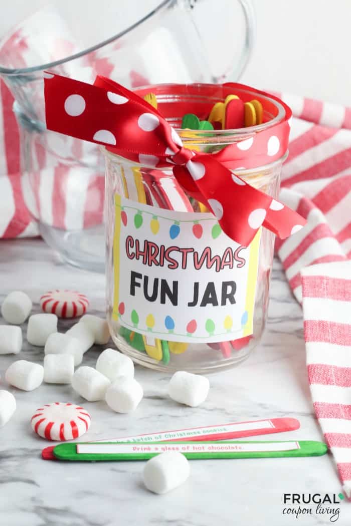 DIY Christmas Fun Jar with Christmas Bucket List Ideas Printable