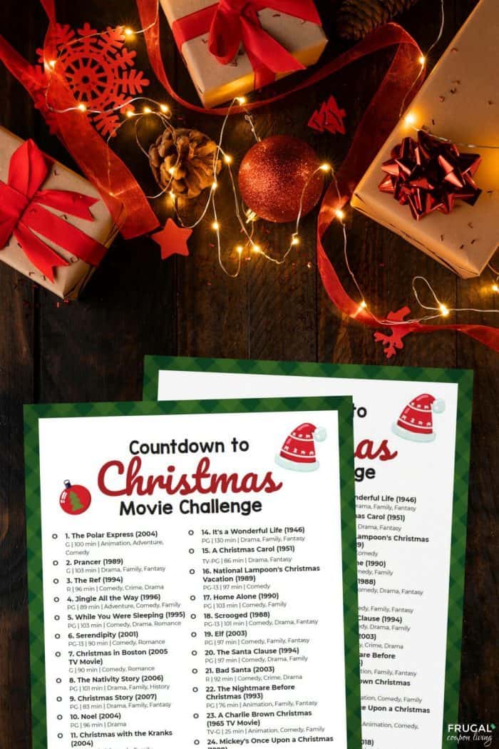 Christmas Movie List Challenge - Christmas Bucket List for Movies