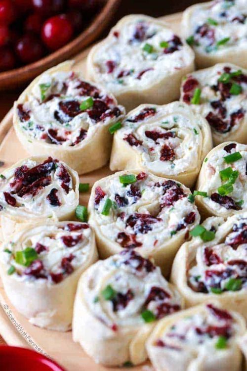 Holiday Cranberry Feta Pinwheels