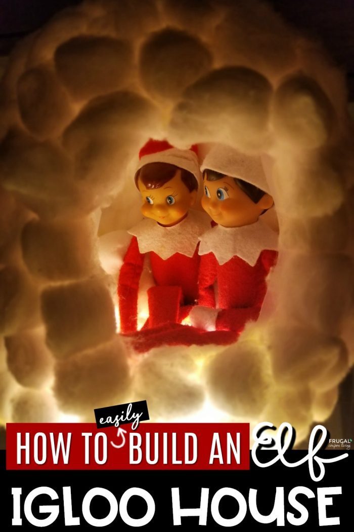 Elf on the Shelf House How to Build a Milk Jug Igloo with Cotton Balls F