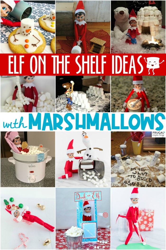 Elf on the Shelf Ideas with Marshmallows