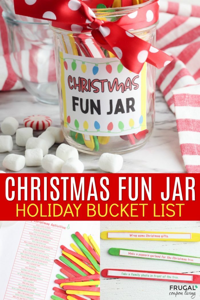 DIY Christmas Fun Jar Activity - Christmas Bucket List Ideas Printable