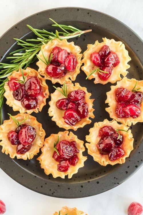 Cranberry Brie Bites Appetizer Christmas Party