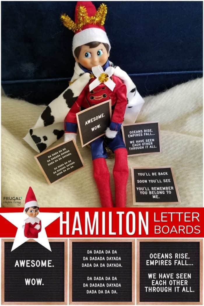 Elf on the Shelf Hamilton Costume + King George Quotes Printable