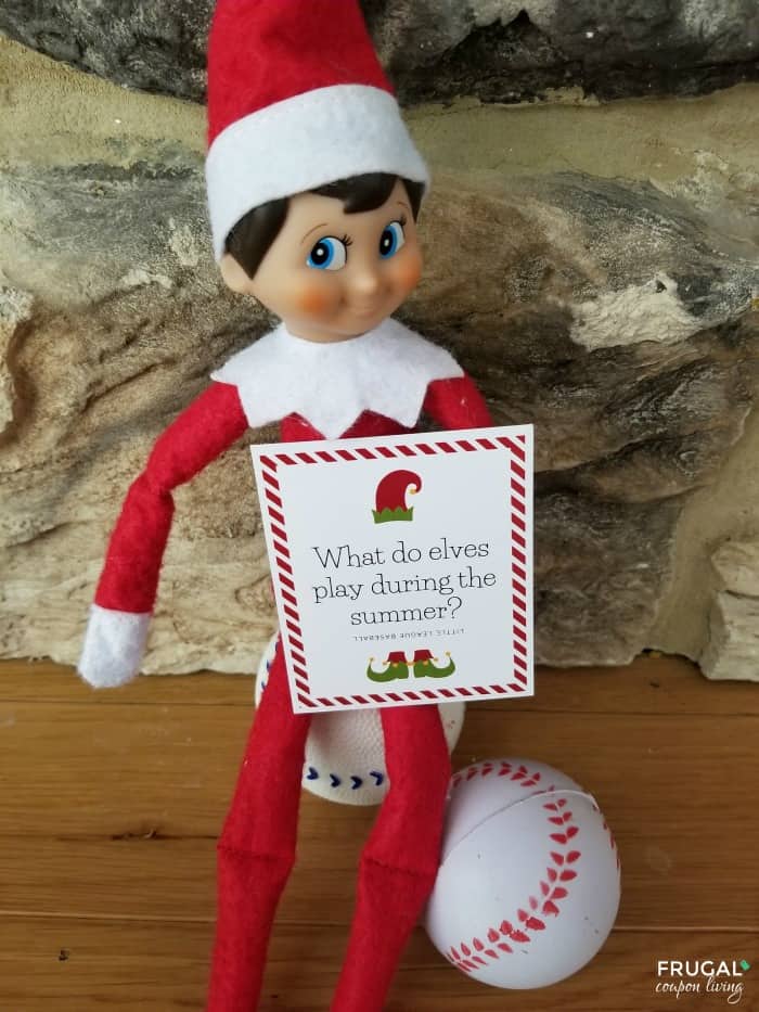 Silly Baseball Elf on the Shelf Joke - 30 Days of Elf on a Shelf Jokes for Kids Cards