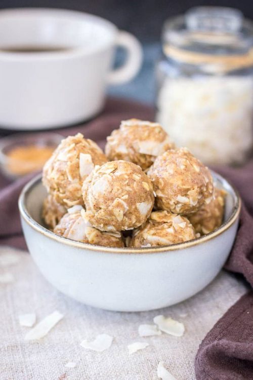 Peanut Butter Coconut Balls | Energy Balls & Healthy Snacks for Adults