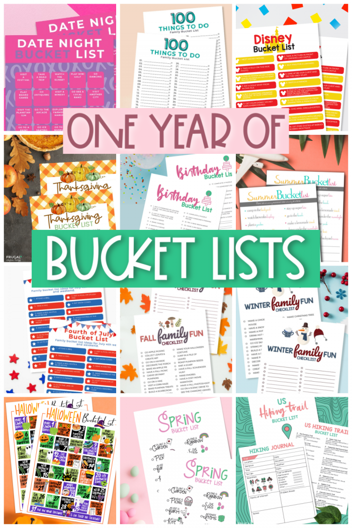 Printable Family Bucket List Ideas Checklist