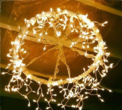 Hula Hoop Lights Hack and Frugal Wedding Ideas on a Budget