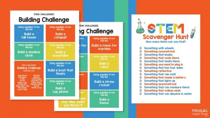 STEM Printables for Kids - Building Challenge & Scavenger Hunt