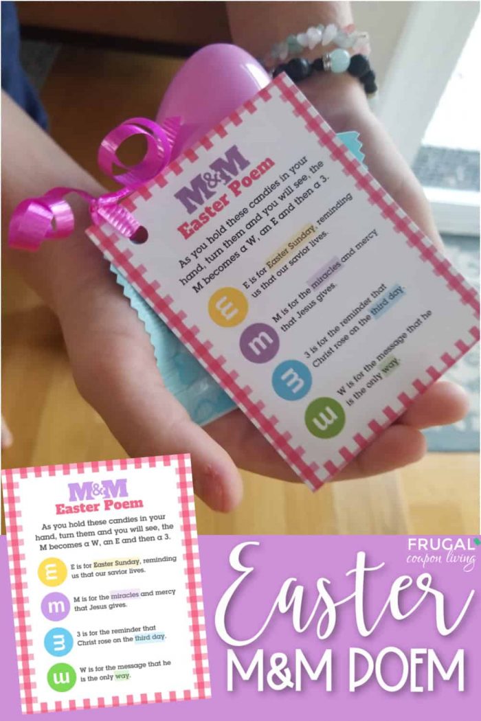 M&M Easter Poem + Printable Easter Gift Tag