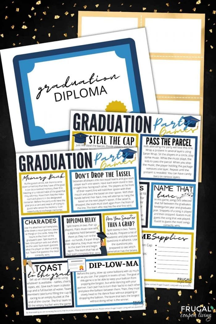 Graduation Party Games Printable Sheets