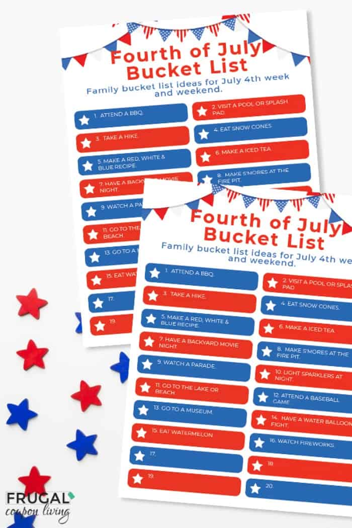 July Bucket List Printable PDF