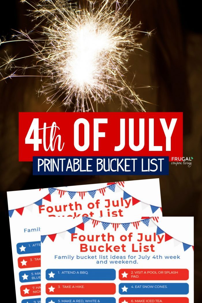 July 4th Bucket List Printable PDF