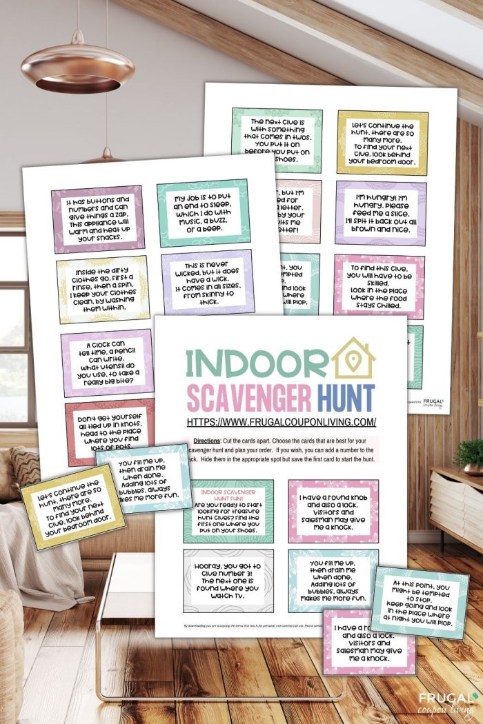 indoor scavenger hunt for a rainy day