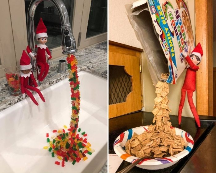 Elf on a shelf cereal trick