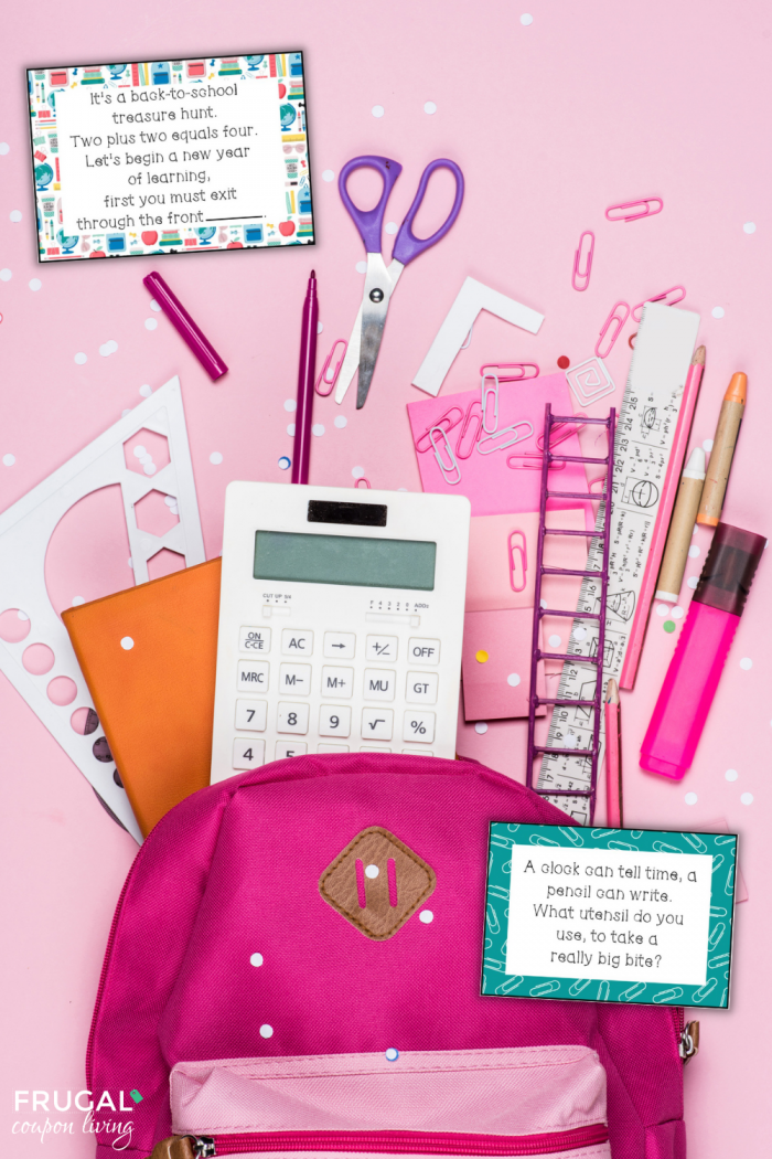 back to school supply scavenger hunt clues for kids