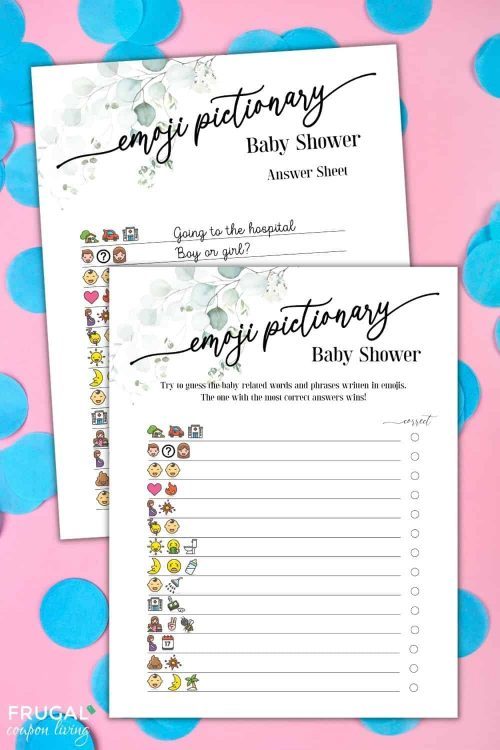 baby shower emoji Pictionary game