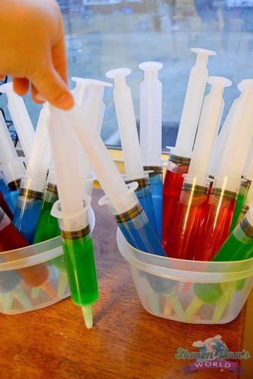Mad Science Party Food DIY JELLO syringes