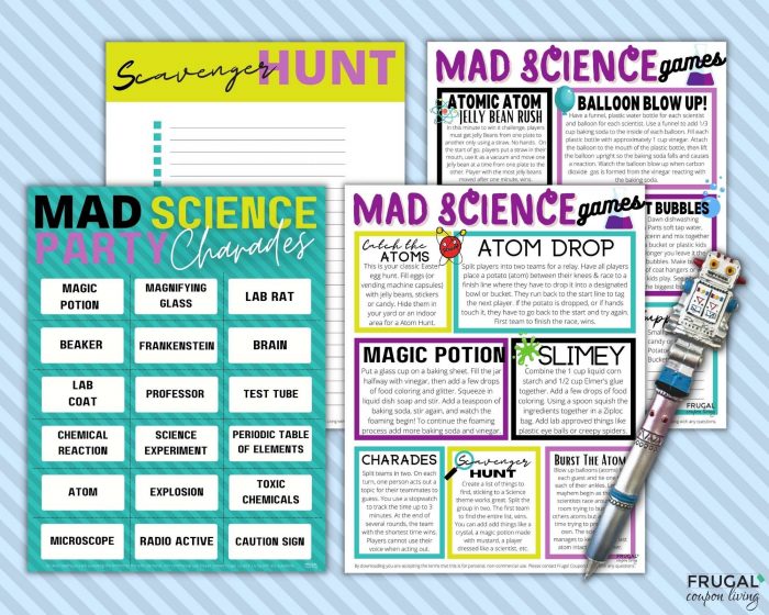 Science Party Games Printable for Kids
