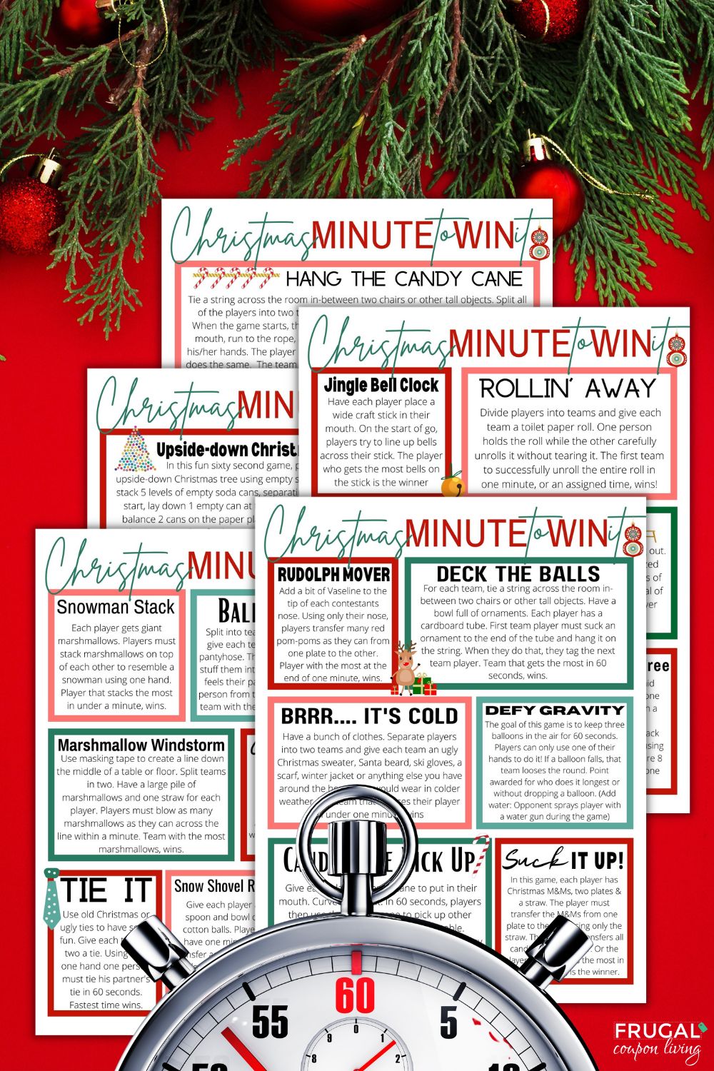 25 Minute to win it games printable PDF