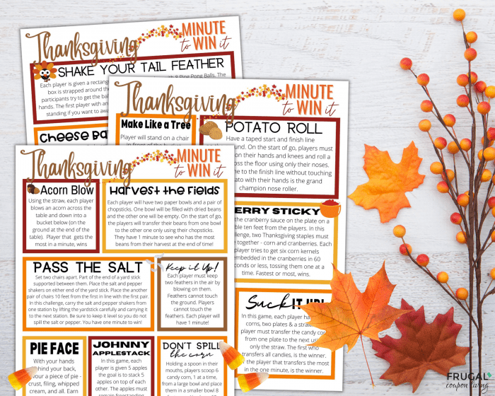 Minute to Win it Games for Thanksgiving