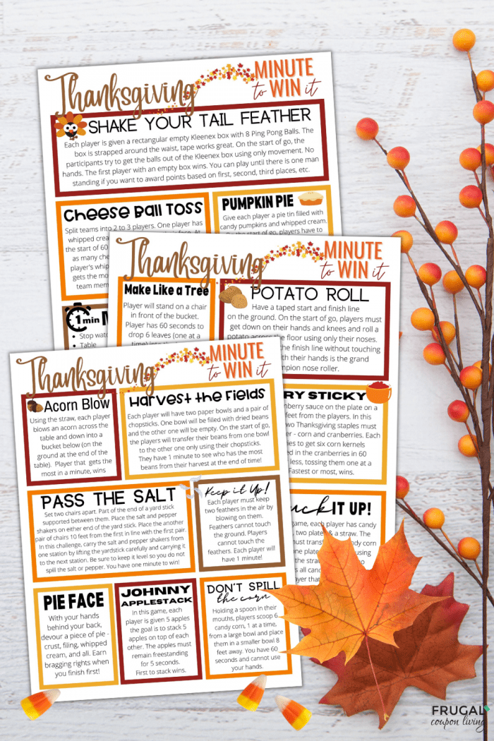 Thanksgiving Minute to Win it Games