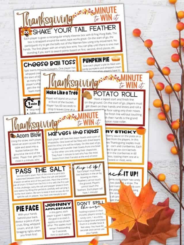 16 FUN THANKSGIVING MINUTE TO WIN IT GAMES STORY