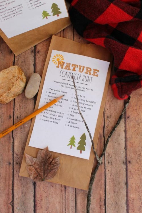 nature scavenger hunt camping activity