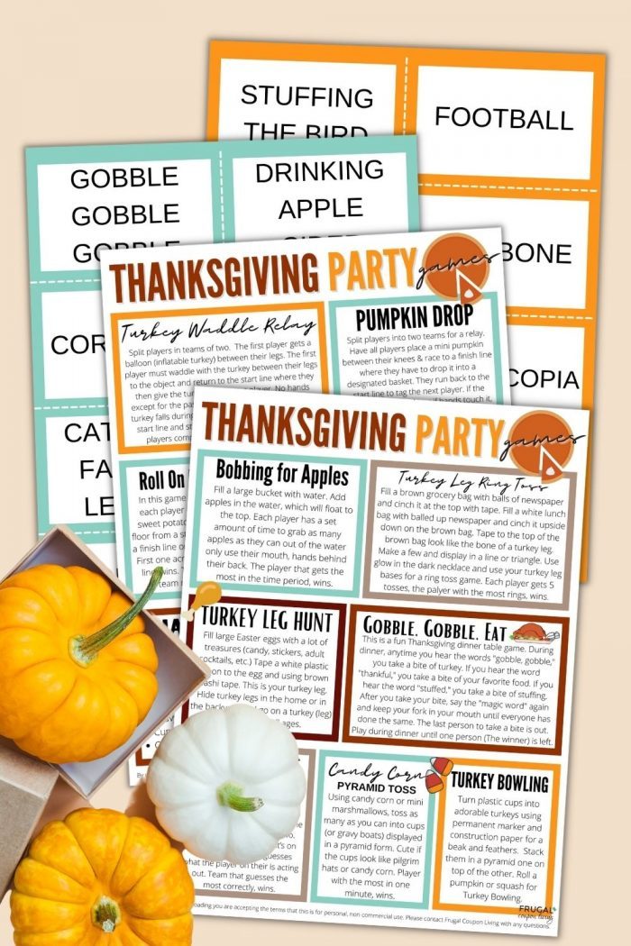 Thanksgiving party games printable