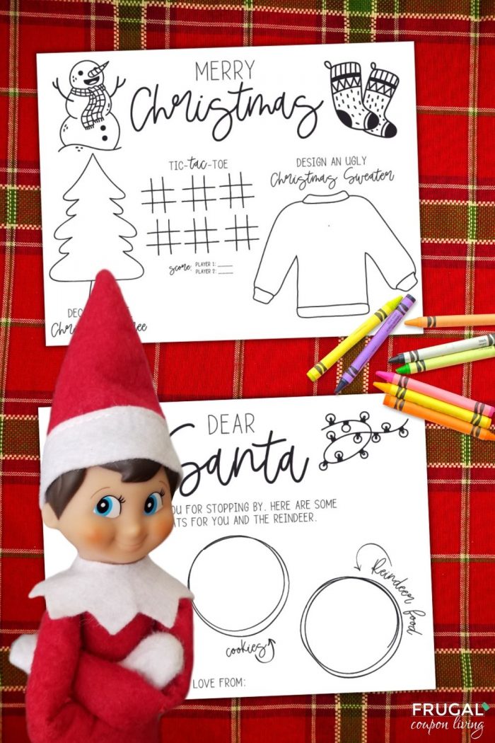 Elf on the Shelf Christmas Placemat for Santa