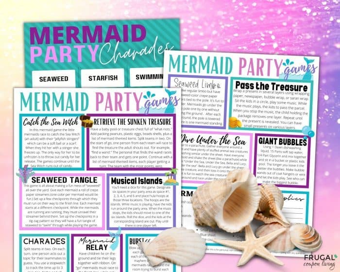 Mermaid Party Games Printable PDF