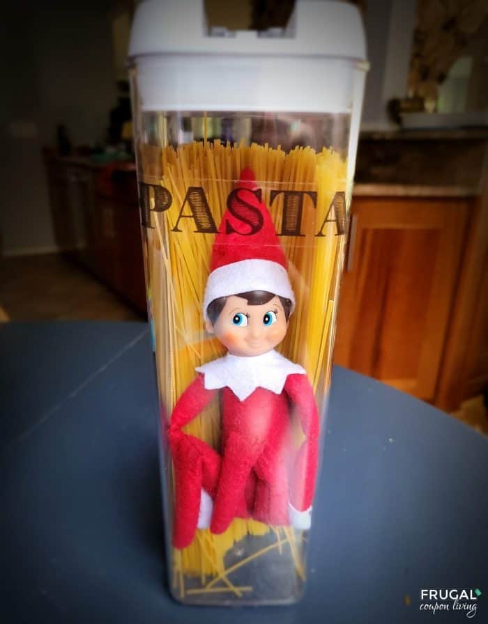Elf on the Shelf Spaghetti in the Kitchen