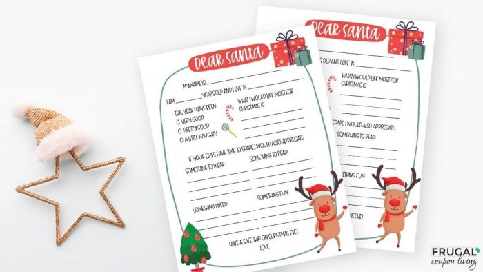 free printable Letter to Santa Template