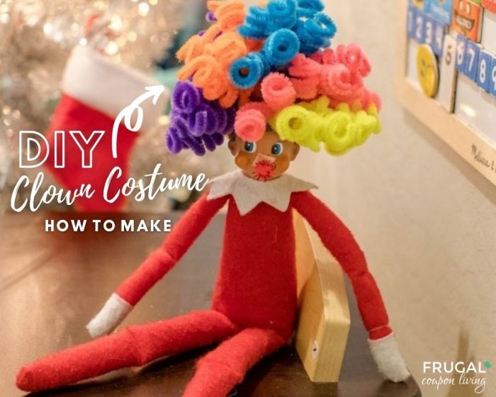 DIY Elf on the Shelf Clown Costume